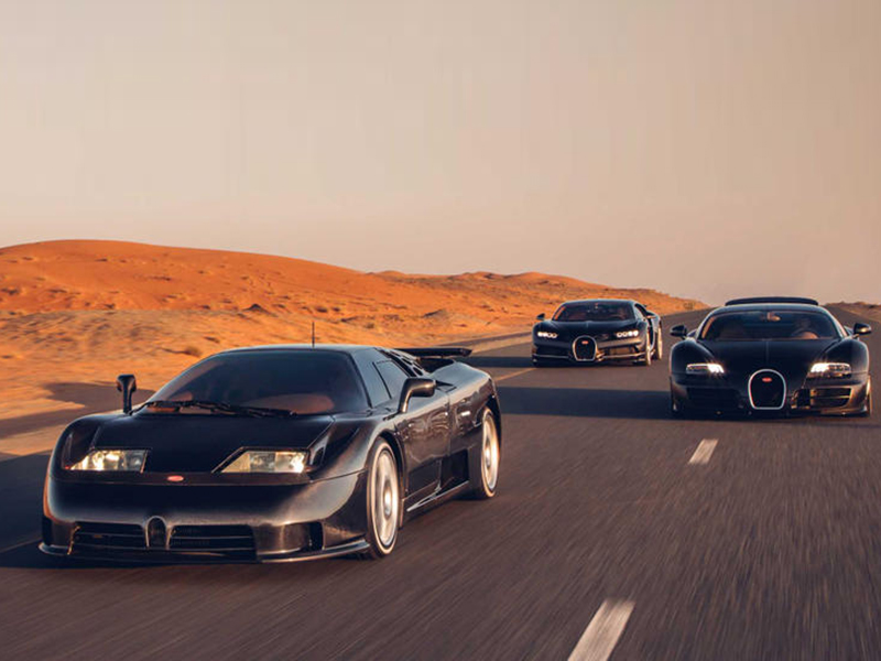 "بوجاتي" تحتفل بأبرز 3 موديلات في دبي بطريقة استثنائية